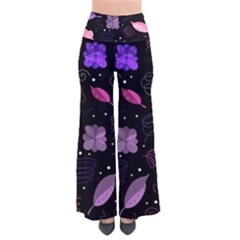 Purple And Pink Flowers  Pants by Valentinaart