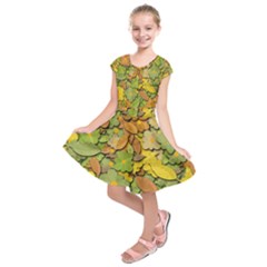 Autumn Flowers Kids  Short Sleeve Dress