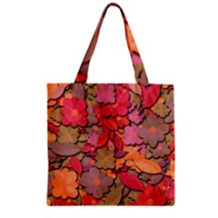 Beautiful Floral Design Zipper Grocery Tote Bag by Valentinaart