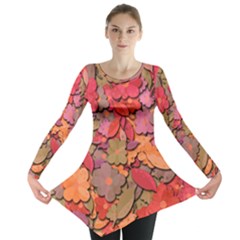 Beautiful Floral Design Long Sleeve Tunic  by Valentinaart