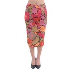 Beautiful Floral Design Midi Pencil Skirt