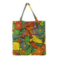 Decorative Flowers Grocery Tote Bag by Valentinaart