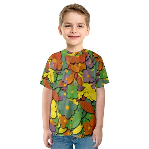 Decorative Flowers Kids  Sport Mesh Tee by Valentinaart