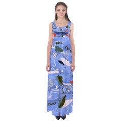 Sea Empire Waist Maxi Dress