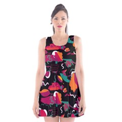 Colorful Abstract Art  Scoop Neck Skater Dress