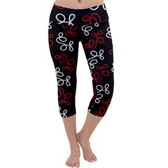 Elegance - Red  Capri Yoga Leggings