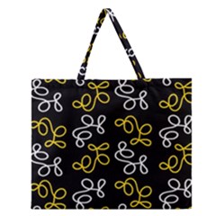 Elegance - Yellow Zipper Large Tote Bag by Valentinaart