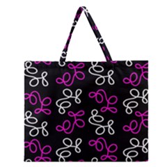 Elegance - Magenta  Zipper Large Tote Bag