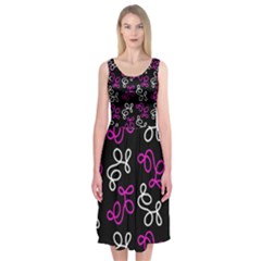 Elegance - Magenta  Midi Sleeveless Dress