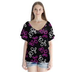 Elegance - Magenta  Flutter Sleeve Top