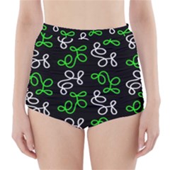 Elegance - Green High-waisted Bikini Bottoms