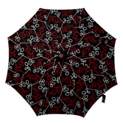 Elegant Red And White Pattern Hook Handle Umbrellas (medium) by Valentinaart