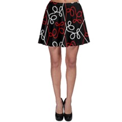 Elegant Red And White Pattern Skater Skirt by Valentinaart