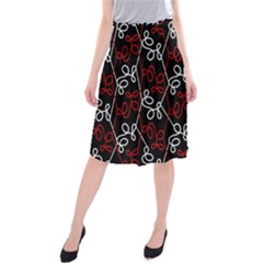 Elegant Red And White Pattern Midi Beach Skirt