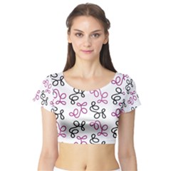 Magenta Elegance  Short Sleeve Crop Top (tight Fit) by Valentinaart