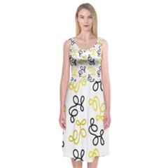 Yellow Elegance Midi Sleeveless Dress