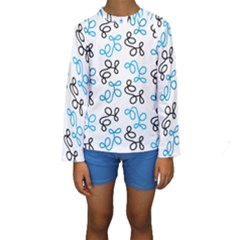 Blue Elegance  Kids  Long Sleeve Swimwear by Valentinaart