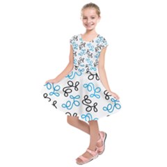 Blue Elegance  Kids  Short Sleeve Dress by Valentinaart