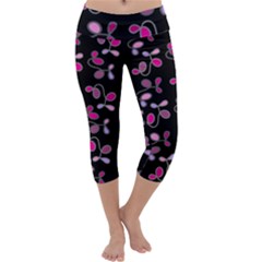 Magenta Garden Capri Yoga Leggings