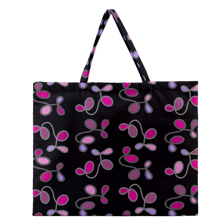 Magenta garden Zipper Large Tote Bag