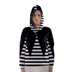 Black & White Stripes Big Triangle Hooded Wind Breaker (women) by EDDArt