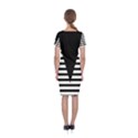 Black & White Stripes Big Triangle Classic Short Sleeve Midi Dress View2