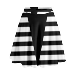 Black & White Stripes Big Triangle High Waist Skirt