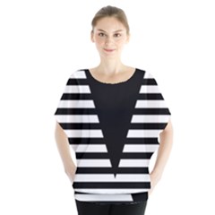 Black & White Stripes Big Triangle Blouse