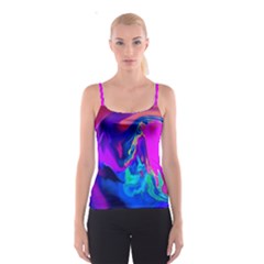 The Perfect Wave Pink Blue Red Cyan Spaghetti Strap Top by EDDArt