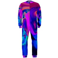 The Perfect Wave Pink Blue Red Cyan Onepiece Jumpsuit (men)  by EDDArt