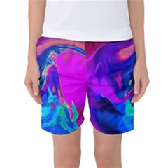 The Perfect Wave Pink Blue Red Cyan Women s Basketball Shorts by EDDArt