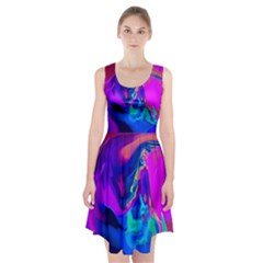 The Perfect Wave Pink Blue Red Cyan Racerback Midi Dress by EDDArt