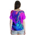 The Perfect Wave Pink Blue Red Cyan Flutter Sleeve Top View2