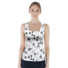 Safety Pin Pattern Racer Back Sports Top