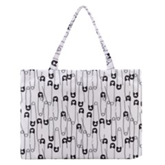 Safety Pin Pattern Medium Zipper Tote Bag