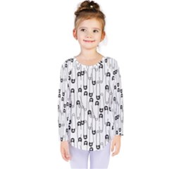 Safety Pin Pattern Kids  Long Sleeve Tee