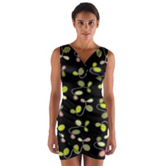 My Beautiful Garden Wrap Front Bodycon Dress