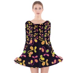 My Garden Long Sleeve Velvet Skater Dress by Valentinaart