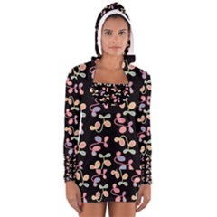 Elegant Garden Women s Long Sleeve Hooded T-shirt