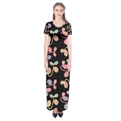 Elegant Garden Short Sleeve Maxi Dress