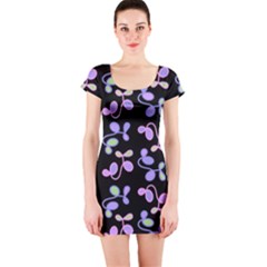 Purple Garden Short Sleeve Bodycon Dress by Valentinaart