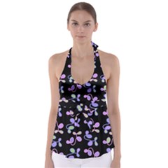 Purple Garden Babydoll Tankini Top