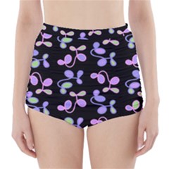 Purple Garden High-waisted Bikini Bottoms by Valentinaart