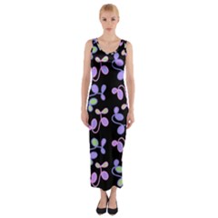 Purple Garden Fitted Maxi Dress