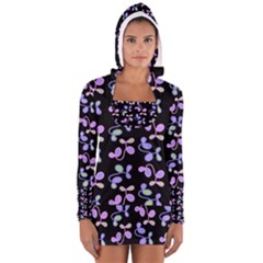 Purple Garden Women s Long Sleeve Hooded T-shirt by Valentinaart