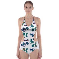 Green Garden Cut-out One Piece Swimsuit