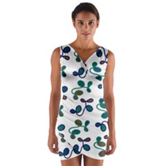 Green Garden Wrap Front Bodycon Dress