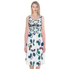 Green Garden Midi Sleeveless Dress