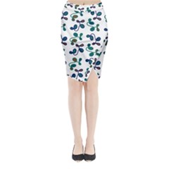 Green Garden Midi Wrap Pencil Skirt