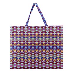 Ethnic Colorful Pattern Zipper Large Tote Bag